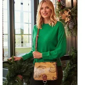 Patricia Nash Ilina Flap Crossbody Bag - Tooled European Map Leather Purse With Adjustable Strap